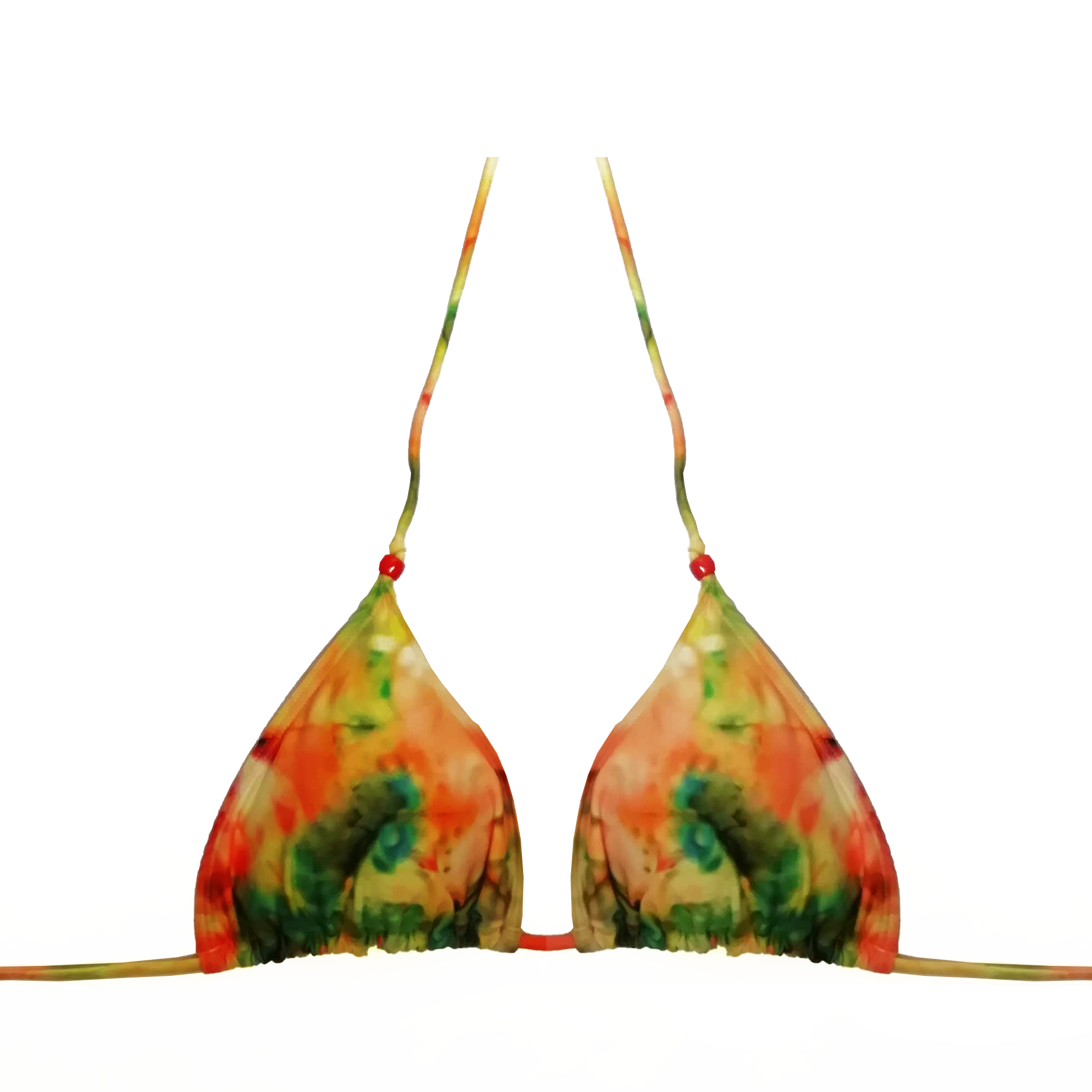 Top Triangulo Tie Dye Naranja