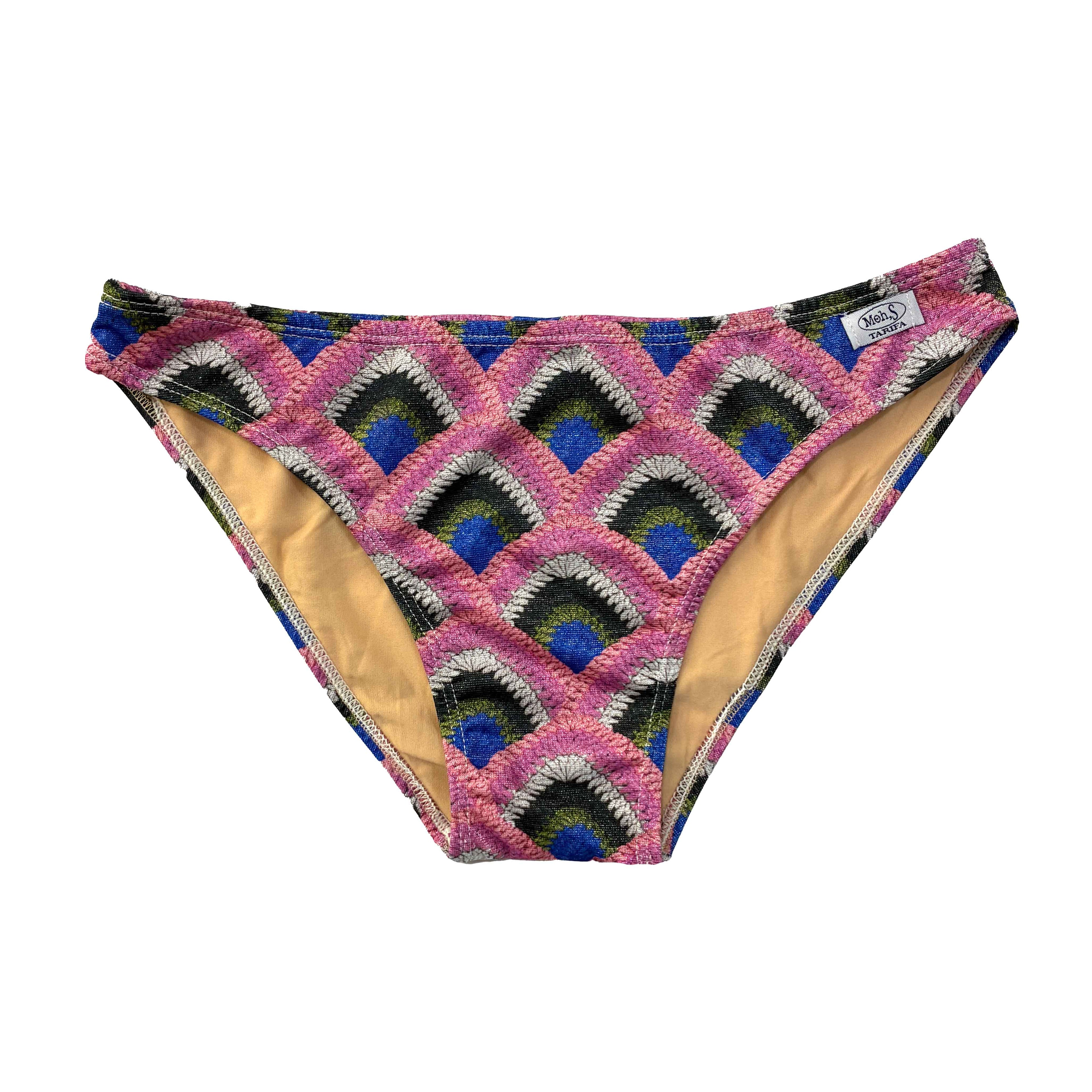 Braga básica de bikini clásica y juvenil en crochet rosa brillante