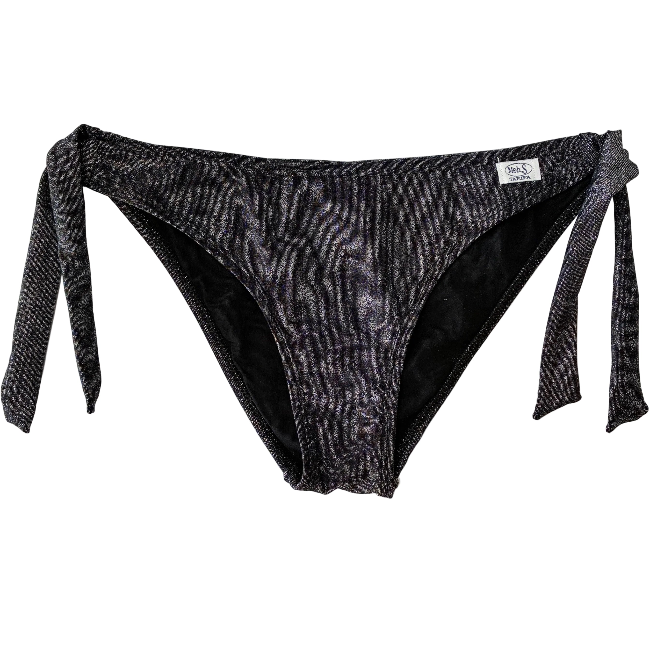 Braga anudada con lazo en brillo lurex negro