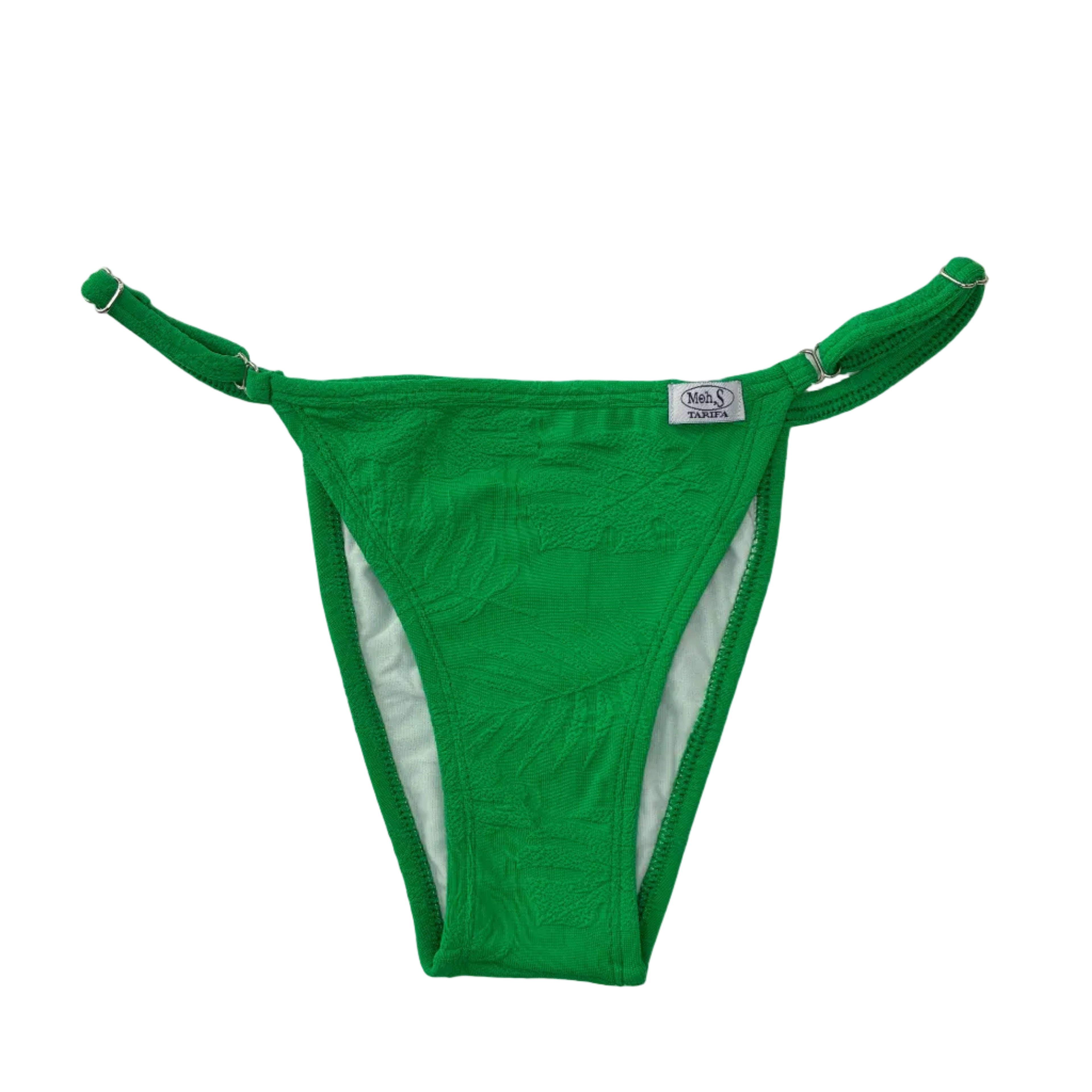 Braga brasileña regulable en verde intenso con lycra texturada